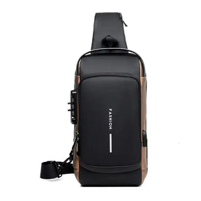 Anti-theft Crossbody Tech Sling Bag With Usb Charging Port With Password Lock